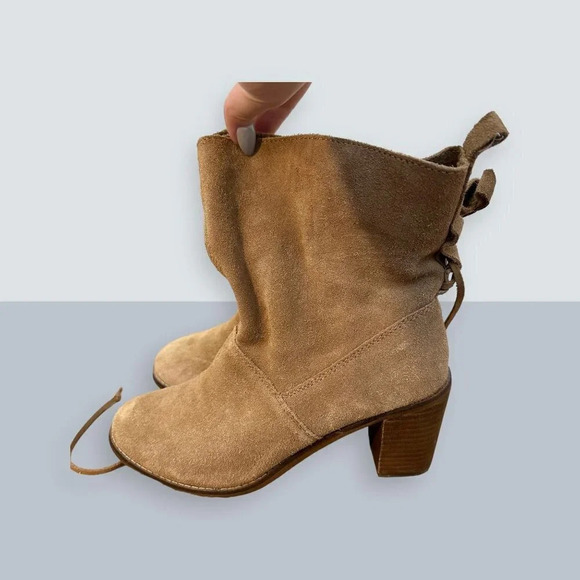 TOMS Mila Leather Boot Toffee Suede 7 - Picture 3 of 6